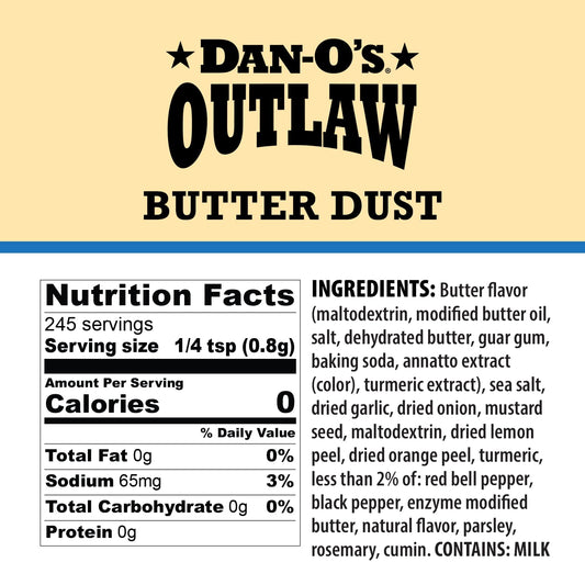 Dan-O’s_Outlaw_Butter_Dust_Seasoning_–_6.9_oz_–_Buttery_All_Purpose_Seasoning_for_Chicken,_Vegetables_&_Popcorn_–_Sugar_Free,_Zero_Calorie_Dry_Spice_Blend