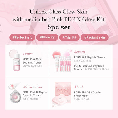 medicube_Salmon_DNA_PDRN_Trial_Kit_|_Glass_Glow_Mini_Skincare_Set_with_Toner,_Serum_&_Sheet_Mask_for_Hydrating,_Firming,_Moisturizing_|Gift_&_Travel_Essentials_for_Women_&_Girls_|_Korean_Skincare