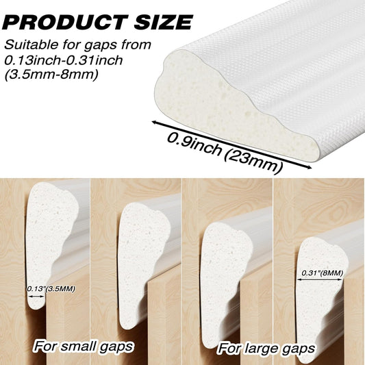 118_Inch_Wedge-Shape_Weather_Stripping_Door_Seal,Windows_and_Doors_Insulation,Self_Adhesive_Insulation_Foam_Anti-Collision_Strip,Weatherstrip_Tape_for_Door_Soundproofing,Noise_Drafts_Blocker,White