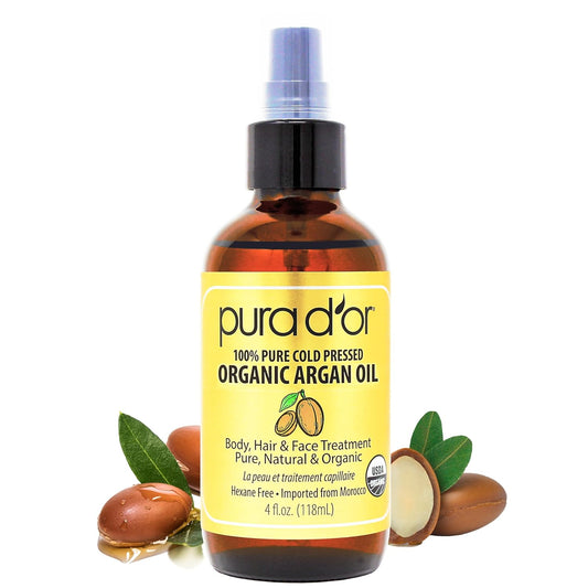 PURA_D'OR_4_Oz_Organic_Moroccan_Argan_Oil_–_100%_Pure_Cold-Pressed_Virgin_Grade_–_Lightweight_Moisturizer_for_Skin,_Face,_Body_&_Hair_Relaxer_–_Helps_Dry_Skin,_Scalp_Care,_Split_Ends,_Nails_&_Cuticles