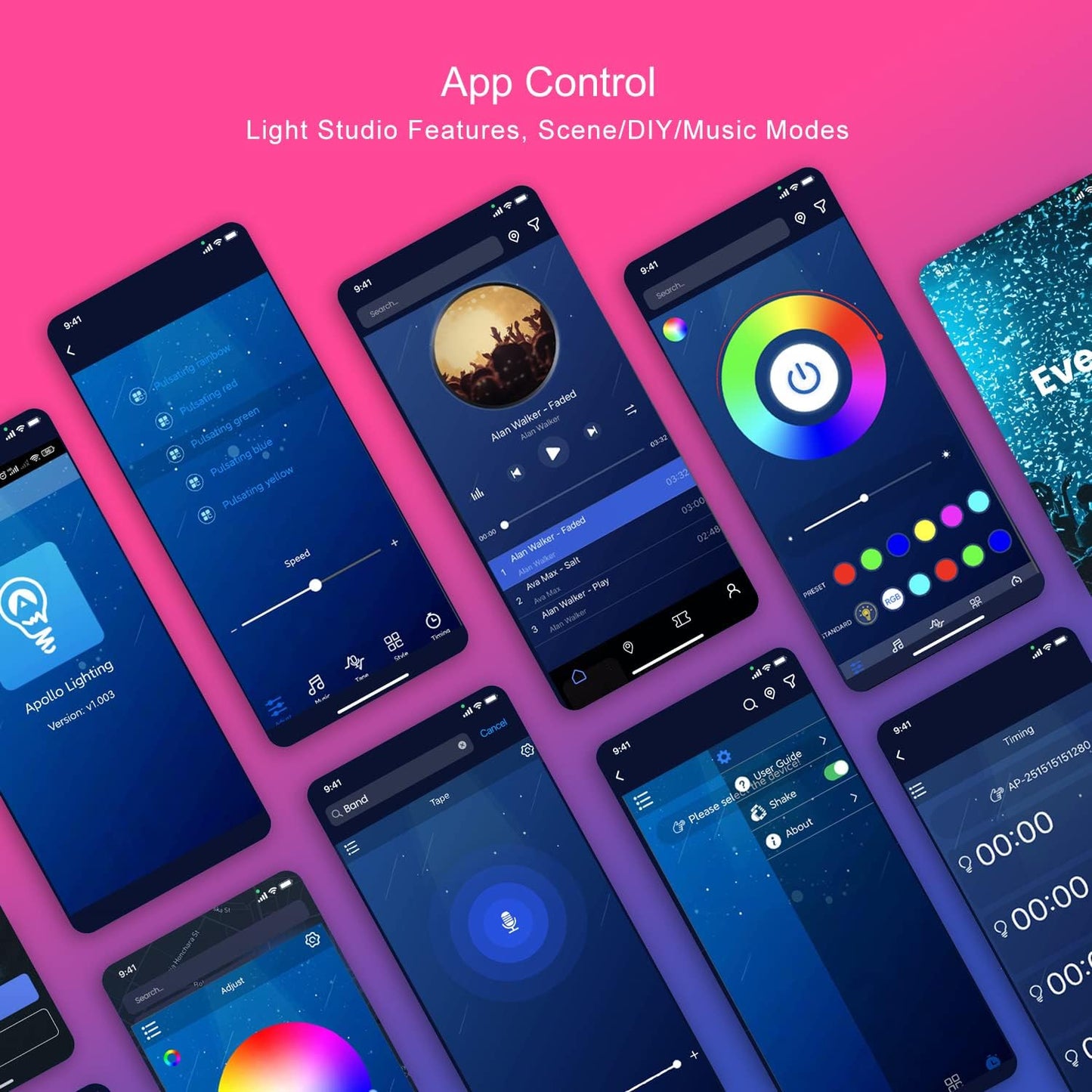 CHARKEE_LED_Lights_25ft/50ft/100ft_USB-Powered,_Music_Sync_RGB_LED_Strip_Lights_for_Bedroom/TV_Backlight/Gaming_Lighting,_Color_Changing_Bluetooth_Led_Lights_IR_Remote&App_Control