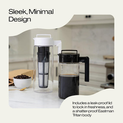 Takeya_Deluxe_Cold_Brew_Coffee_Maker_-_BPA-Free_Tritan_Pitcher_with_Airtight_Leakproof_Lid,_Silicone_Grip_Handle,_Fine-Mesh_Filter_-_Shatter-Proof,_Dishwasher_Safe,_Made_in_USA_-_2_Quart/Black