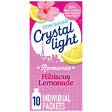 Crystal Light Drink Mix, 10 Individual Packets, Hydration for Book Lovers and Romance Readers, Hibiscus Lemonade Natural Flavor with Other Natural Flavor, Zero Sugar, No Artificial Dyes, 0.14 oz