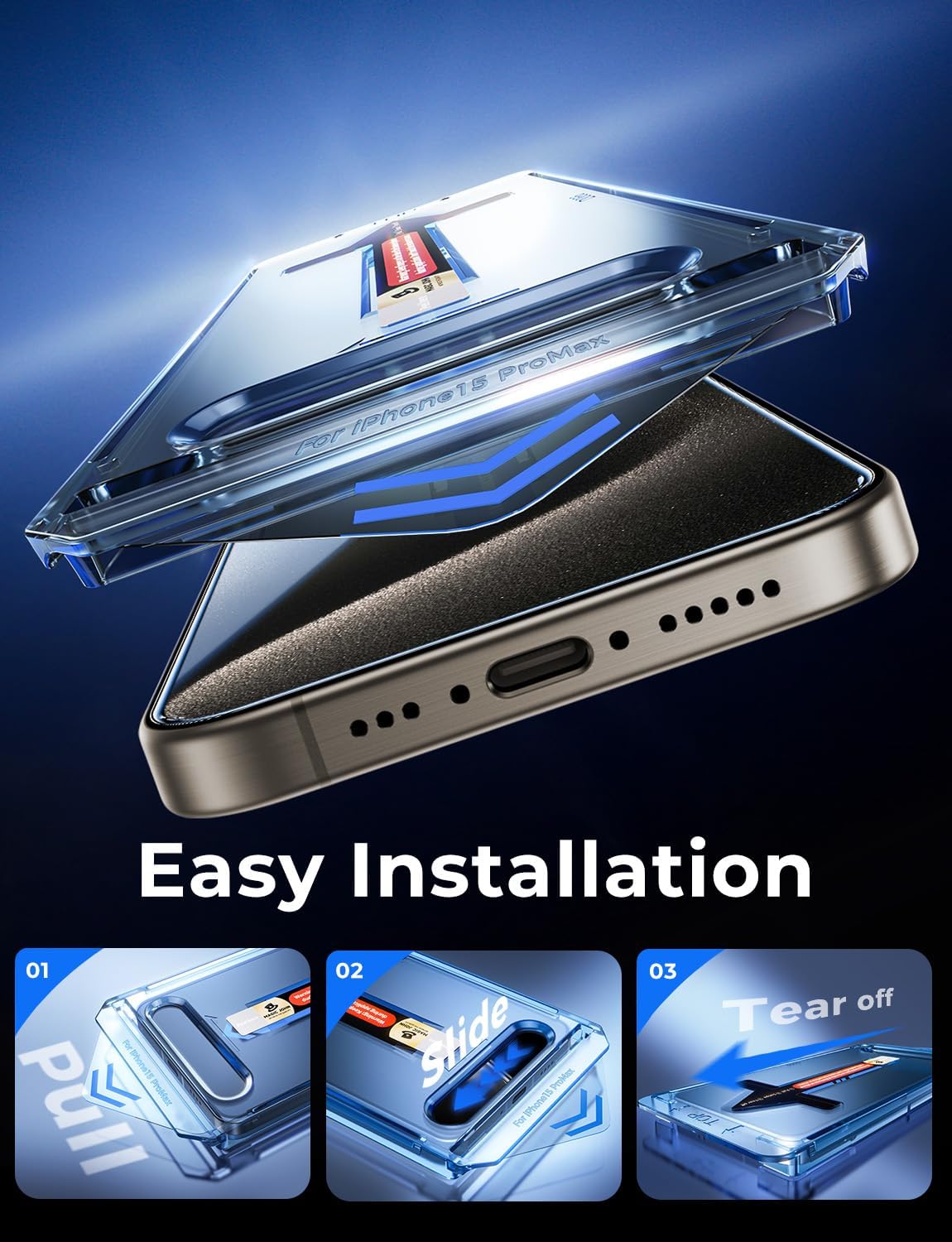 MAGIC_JOHN_2_Pack_for_iPhone_15_Pro_Max_6.7_inch_Tempered_Glass_Screen_Protector,_Auto_Dust-Elimination_Installation,_Bubble_Free,_Dynamic_Island_Compatible,_HD_Clear,_Easy_Installation