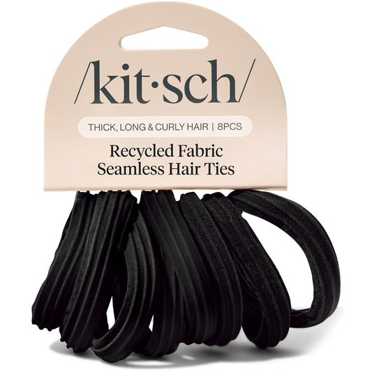 Kitsch_Seamless_Hair_Ties_No_Damage_-_Stretchable_Hair_Bands_for_Strong_All-Day_Hold,_Ponytail_Holders_|_Hair_Accessories_for_Girls_|_Ideal_Gifts_for_Women_-_Black_8_Pcs