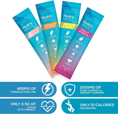 HydroMATE_Electrolyte_Powder_Variety_Pack_Hydration_Packets_Low_Sugar_30_Count