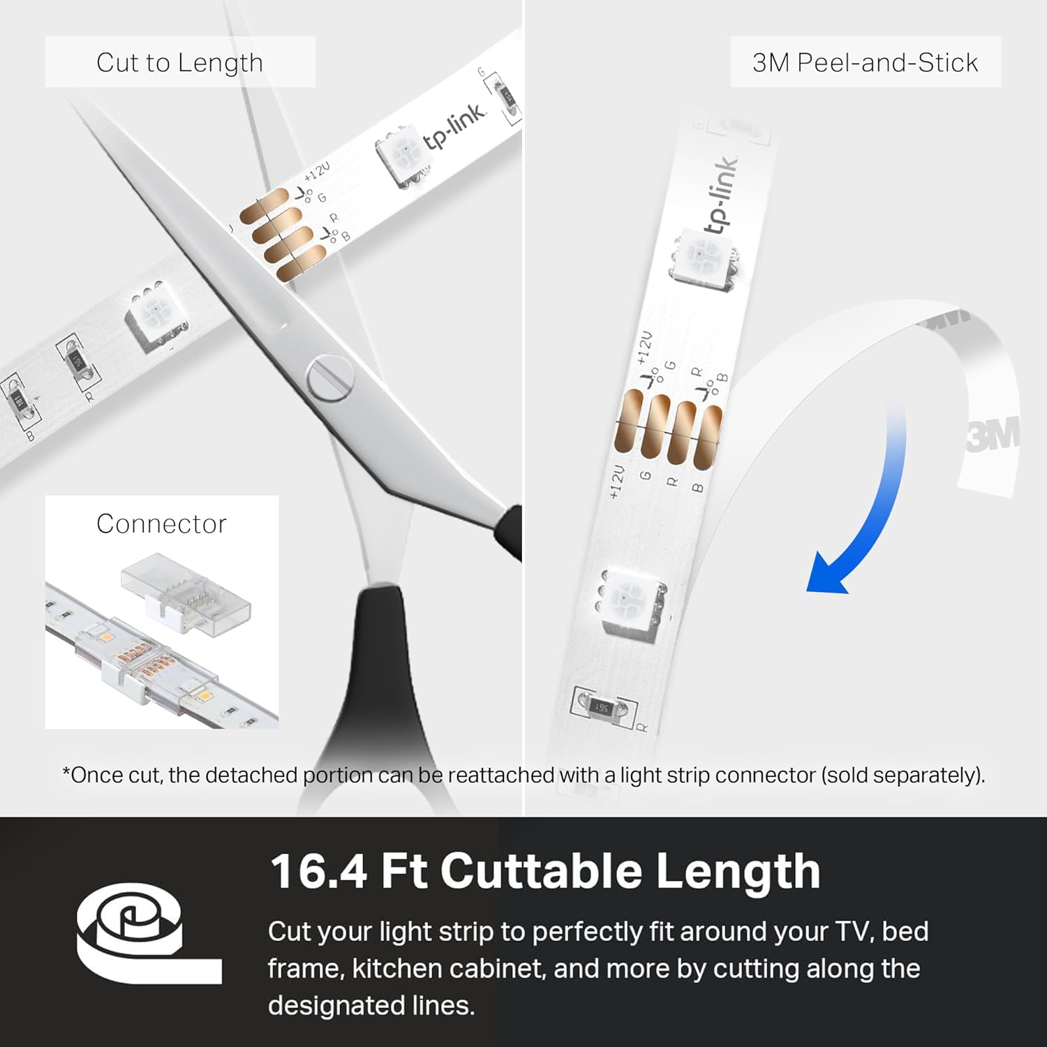 Kasa_Smart_LED_Light_Strip,_16.4ft/32.8ft(2_Rolls_of_16.4ft.)_WiFi_LED_Strip_Works_with_Alexa,_Google_Home,_SmartThings,_High_Brightness_with_16_Million_Colors,_RGB,_Grouping,_Adjustable_Length,_Up_to_25,000_Hours