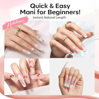 Modelones_Poly_Gel_Nail_Kit_3_Colors_Clear_White_Apricot_with_Slip_Solution_Dual_Nail_Forms_Top_Base_Coat_Extension_Builder_Gel_Enhancement_Professional_Starter_Kit_DIY_Nail_Art_Salon_Use