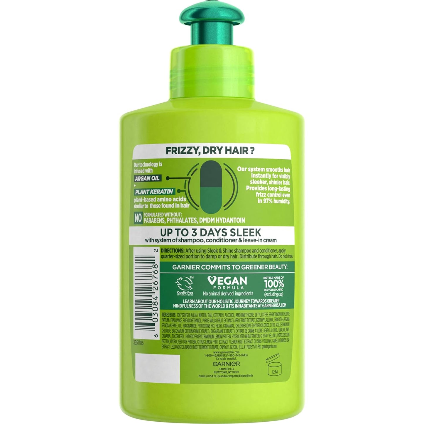 Garnier_Fructis_Sleek_&_Shine_Leave-In_Conditioning_Cream_for_Frizzy,_Dry_Hair,_Plant_Keratin_+_Argan_Oil,_10.2_Fl_Oz,_1_Count_(Packaging_May_Vary)
