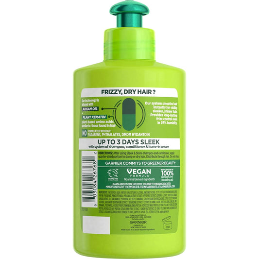 Garnier_Fructis_Sleek_&_Shine_Leave-In_Conditioning_Cream_for_Frizzy,_Dry_Hair,_Plant_Keratin_+_Argan_Oil,_10.2_Fl_Oz,_1_Count_(Packaging_May_Vary)
