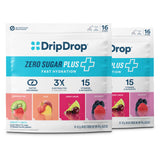 DripDrop Zero Sugar Plus - Sugar Free Hydration Packets- Single Serve Electrolytes Powder Drink Mix