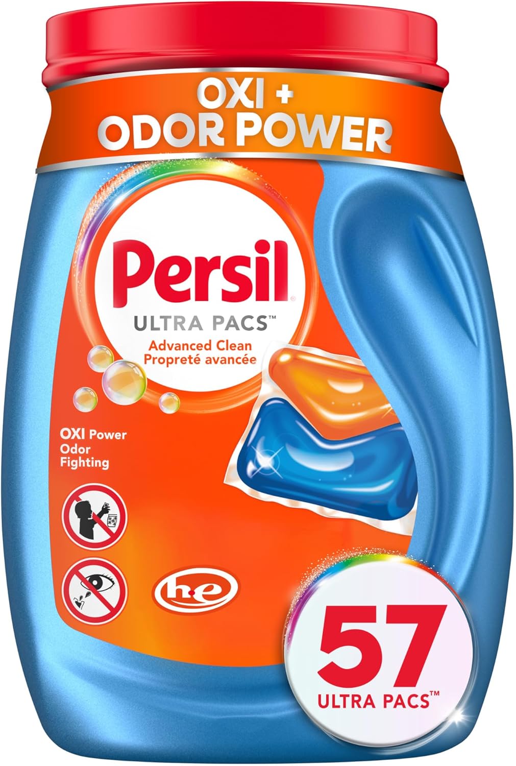 Persil_Ultra_Pacs_Advanced_Clean_Oxi+Odor_Power_Laundry_Detergent,_57_Count,_No_Mess,_Single-Dose_Laundry_Soap,_Fights_Tough_Stains_&_Odors,_All_Water_Temperatures,_HE_Safe