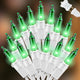 100 Mini LED White Wire Green