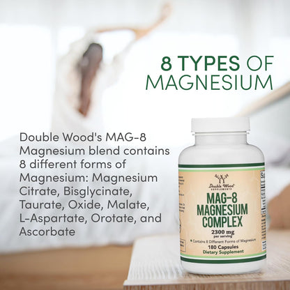 Magnesium_Complex_Supplement_180_Capsules_(426mg_Elemental_Magnesium_Provided_by_2,300mg_of_Eight_Different_Forms_of_Magnesium)_MAG-8_Provides_100%_Daily_Recommended_Value_of_Magnesium_by_Double_Wood