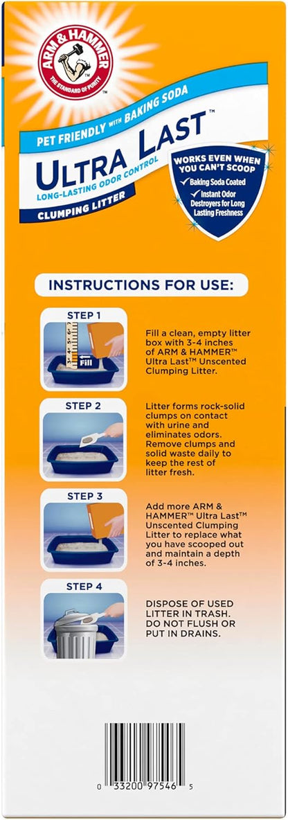 ARM_&_Hammer_Ultra_Last_Clumping_Cat_Litter_Unscented_MultiCat_18_Lbs._Pet_Friendly_with_Baking_Soda_Odor_Control_Litter