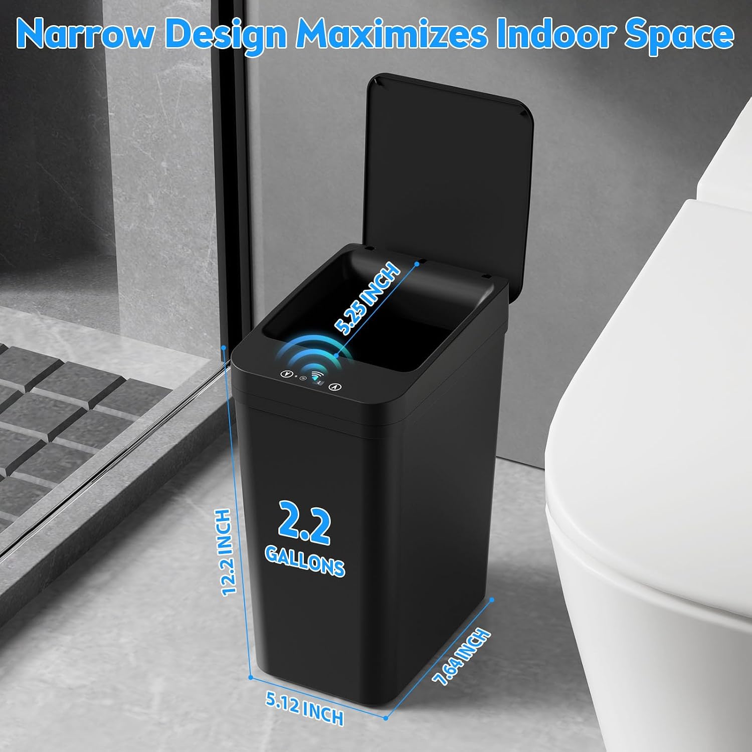Bathroom_Trash_Can_with_Lid,_KOEYLE_2_Pack_2.2_Gallon_Automatic_Touchless_Garbage_Can,_Small_Motion_Sensor_Smart_Trash_Can,_Slim_Waterproof_Trash_Bin_for_Bedroom,_Bathroom,_Office,_Living_Room_(Black)