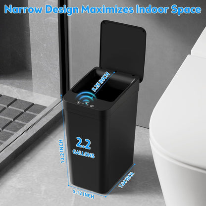 Bathroom_Trash_Can_with_Lid,_KOEYLE_2_Pack_2.2_Gallon_Automatic_Touchless_Garbage_Can,_Small_Motion_Sensor_Smart_Trash_Can,_Slim_Waterproof_Trash_Bin_for_Bedroom,_Bathroom,_Office,_Living_Room_(Black)