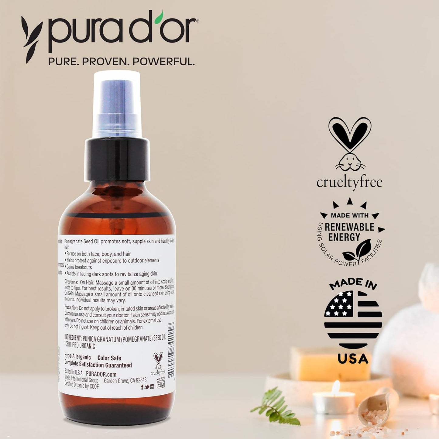 PURA_D'OR_4_Oz_ORGANIC_Pomegranate_Oil_-_100%_Pure_USDA_Certified_Premium_Grade,_Cold_Pressed_Body_Oil_-_Rich_in_Antioxidants_-_Face_and_Skin_-_Hair_Moisturizer_For_Men_and_Women