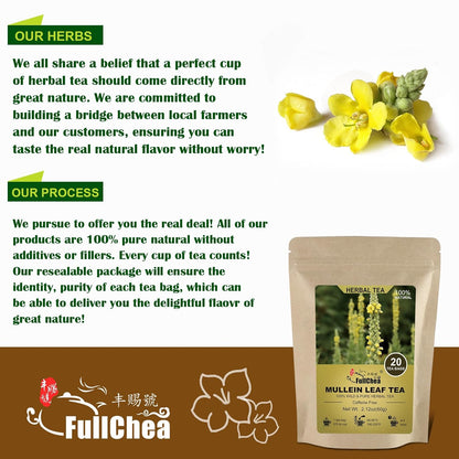 FullChea_-_Mullein_Leaf_Tea_Bags,_20_Teabags,_3g/bag_For_Lungs_-_Non-GMO_-_Caffeine-free_-_Natural_Healthy_Herbal_Tea