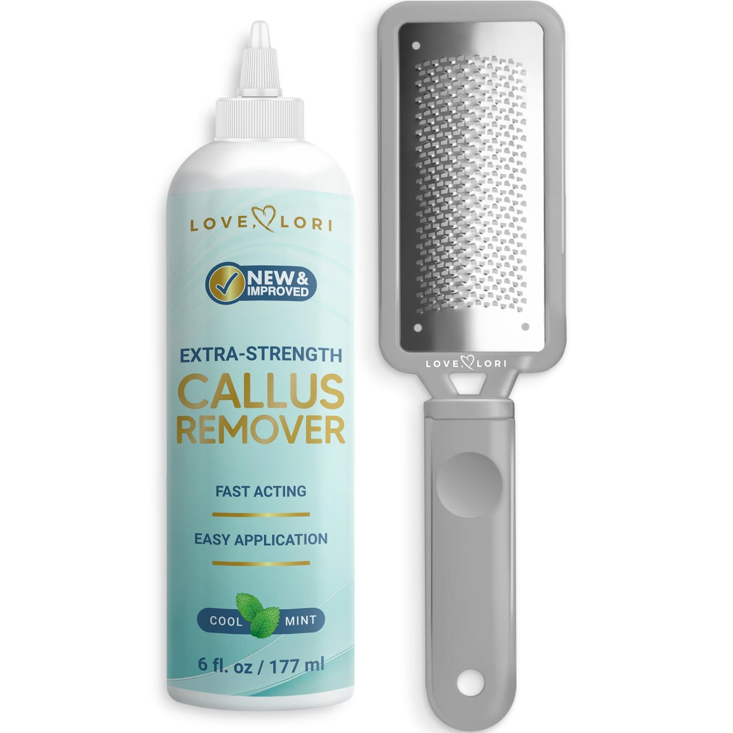 Foot Callus Remover Kit - Foot File &amp;amp; Callus Gel Feet Scrubber Dead Skin Scraper Bundle, 6oz