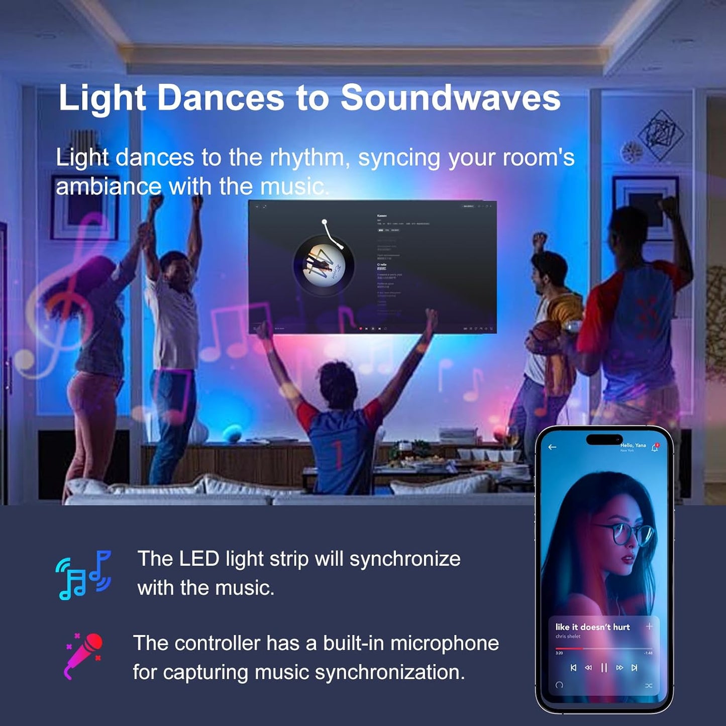 50FT/100FT/130FT/200_FT_Led_Lights_for_Bedroom,_Music_Synchronized_Smart_Led_Strip_Lights,_Ultra_Long_with_Remote_Application_Control_Bluetooth_LED_Lights,_Color_Change_RGB_Light