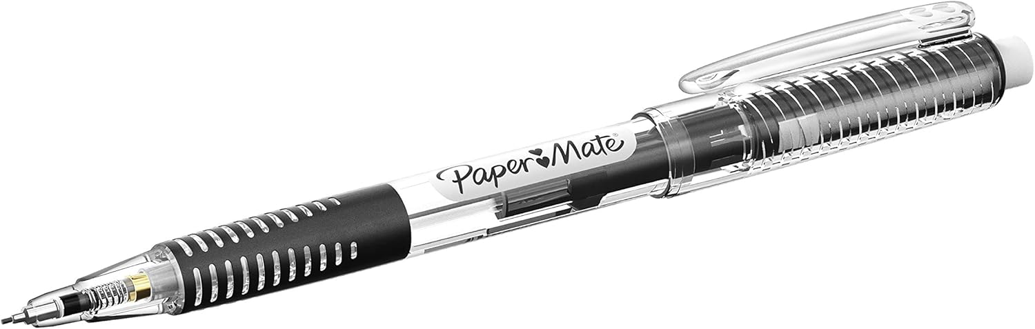 Paper_Mate_Clearpoint_Mechanical_Pencils_0.5mm_Break_Resistant_HB_#2_Lead_School_Supplies_Art_Supplies_Drawing_Sketching_Pencils_2_Black_1_Lead_Refill_Set_2_Erasers