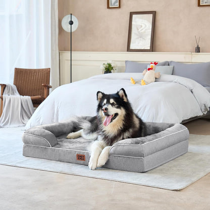 EHEYCIGA_Orthopedic_Dog_Beds_for_Extra_Large_Dogs_44x32Inch,_Waterproof_Memory_Foam_XL_Pet_Bed_with_Sides,_Non-Slip_and_Egg-Crate_Foam_Big_Dog_Couch_Bed_with_Washable_Removable_Cover,_Grey