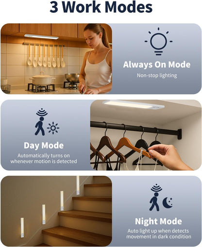 FBY_Under_Cabinet_Lighting,1800mAh_USB_Rechargeable_Closet_Light,_8-Inch_LED_Motion_Sensor_Indoor,_3-Level_Adjustable_Brightness_and_3_Color_Temperature_Options_(3Pack)