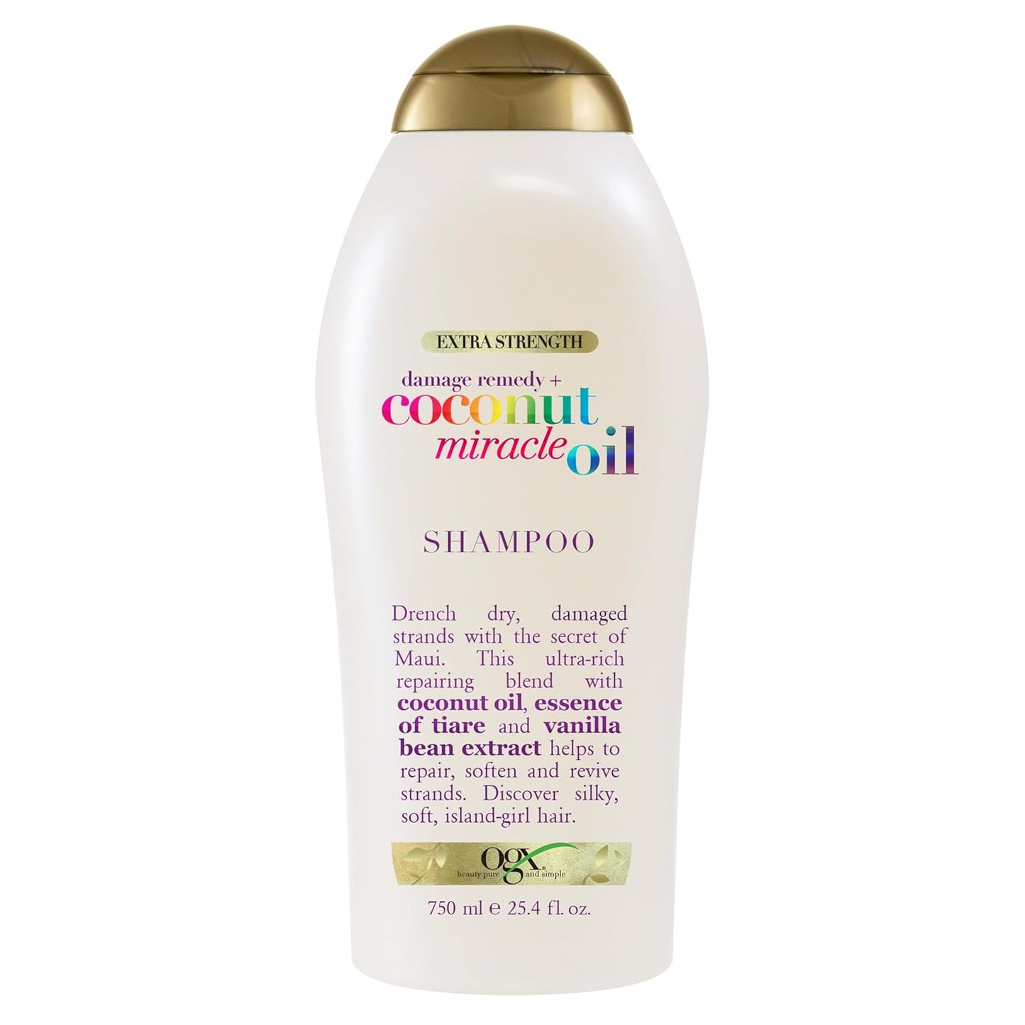 OGX_Extra_Strength_Damage_Remedy_+_Coconut_Miracle_Oil_Shampoo_for_Dry,_Frizzy_or_Coarse_Hair,_Hydrating_&_Flyaway_Taming_Shampoo,_Paraben-Free,_Sulfate-Free_Surfactants,_25.4_Fl_Oz
