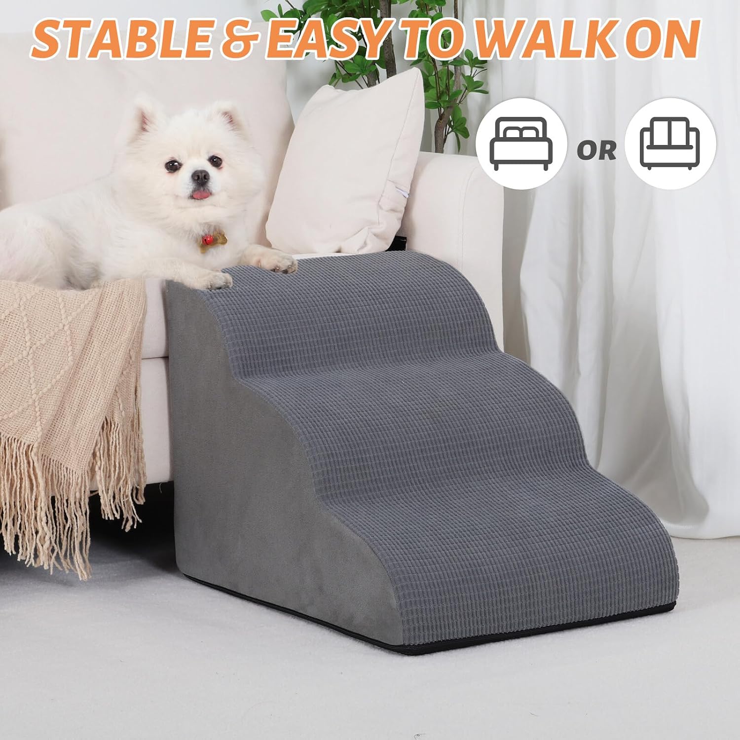 Aodisman_3-Step_Dog_Ramp_and_Stairs_for_Sofa_and_Chair_-_Non-Slip_Sturdy_Pet_Steps_for_Small_Dogs_and_Cats,15.7"_H,Grey