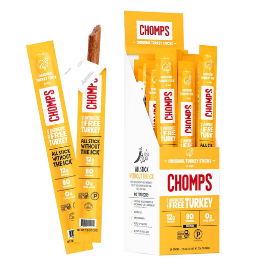 Chomps_Original_Turkey_Jerky_Snack_Sticks_Keto_Paleo_Whole30_Approved_Gluten_Free_1.15oz_(24_Pack)