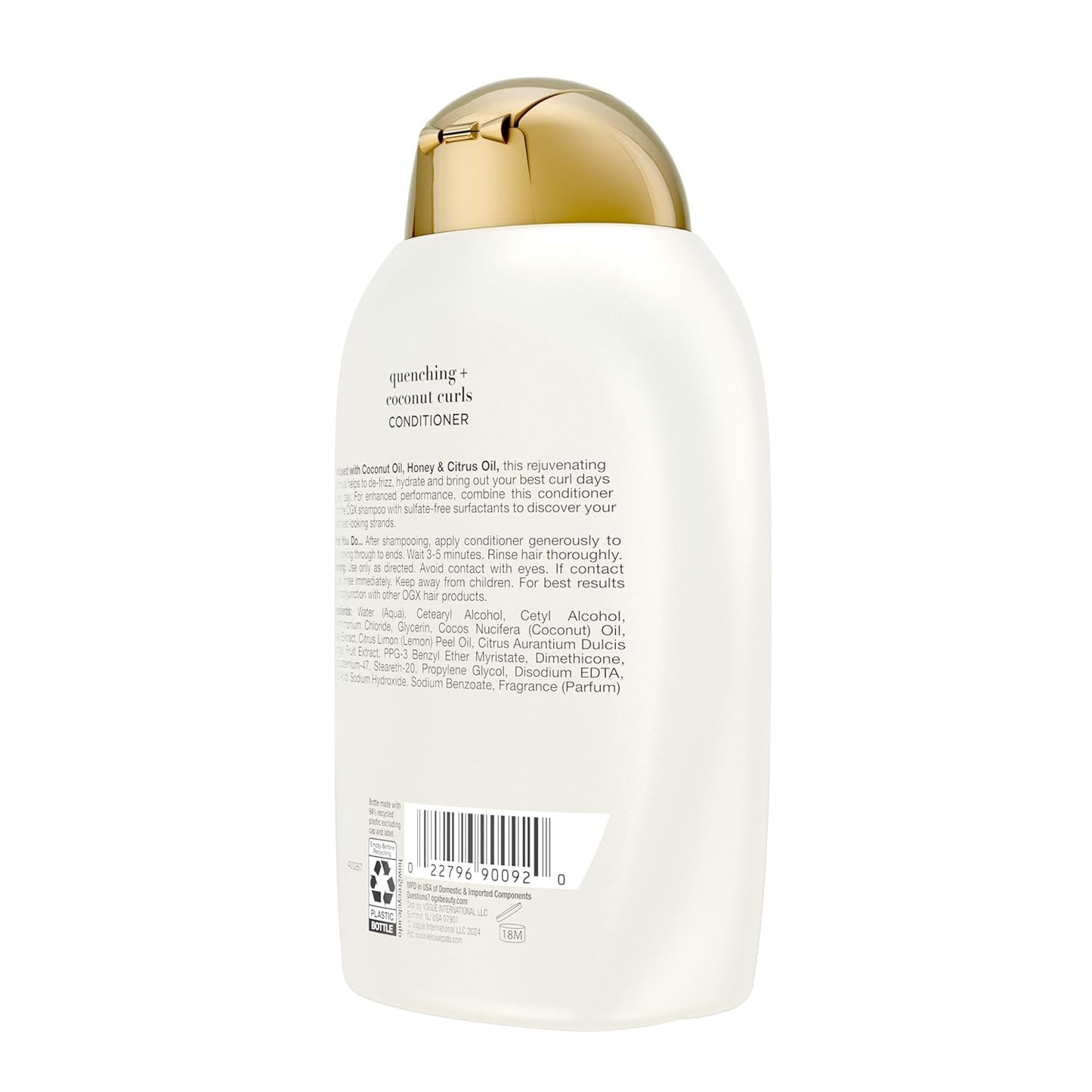 OGX_Quenching_+_Coconut_Curls_Curl-Defining_Conditioner,_Nourishing_Curly_Hair_Conditioner_with_Coconut_/Citrus_Oil_&_Honey,_Paraben-Free_with_Sulfate-Free_Surfactants,_13oz