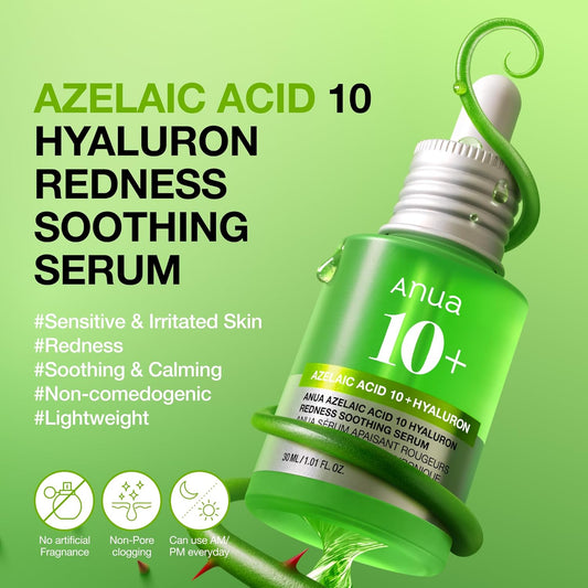 Anua_Azelaic_Acid_10_Hyaluron_Redness_Soothing_Serum,_Facial_Serum_for_Blemish-Prone_&_Oily-Prone_Skin,_Lightweight_&_Hydrating_Blemish_Care,_Hyaluronic_Acid,_Korean_Skincare,_1.01_fl_oz.