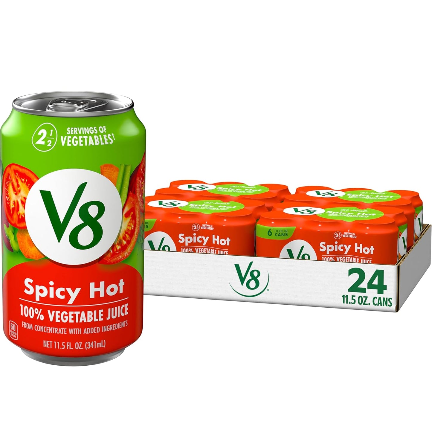 V8_Spicy_Hot_100%_Vegetable_Juice,_11.5_fl_oz_Can_(24_Pack)