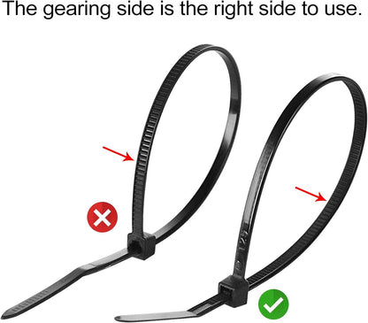 XHF_3/4"_Strong_Back-Glue_Self_Adhesive_Black_Cable_Zip_Tie_Mounts_100pcs_with_8"_Zip_Ties,_Screws,_UV_Protection_Outdoor_Sticky_Wire_Fasteners_Cable_Clips_Management_Anchors_Organizer_Holders_Squares