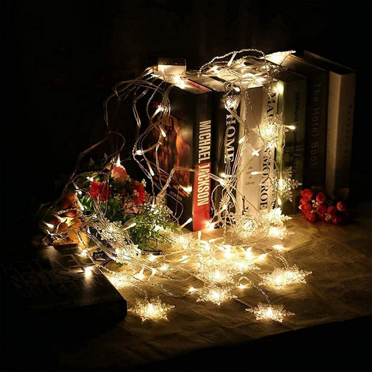 String_Lights_LED_Curtain_Light,_96_LED_Fairy_Hanging_String_Lights_Waterproof_Christmas_Snowflake_Lights_with_Wireless_Control_for_Outside_Indoor_Bedroom_Party_Fence_Patio_-_Warm_White