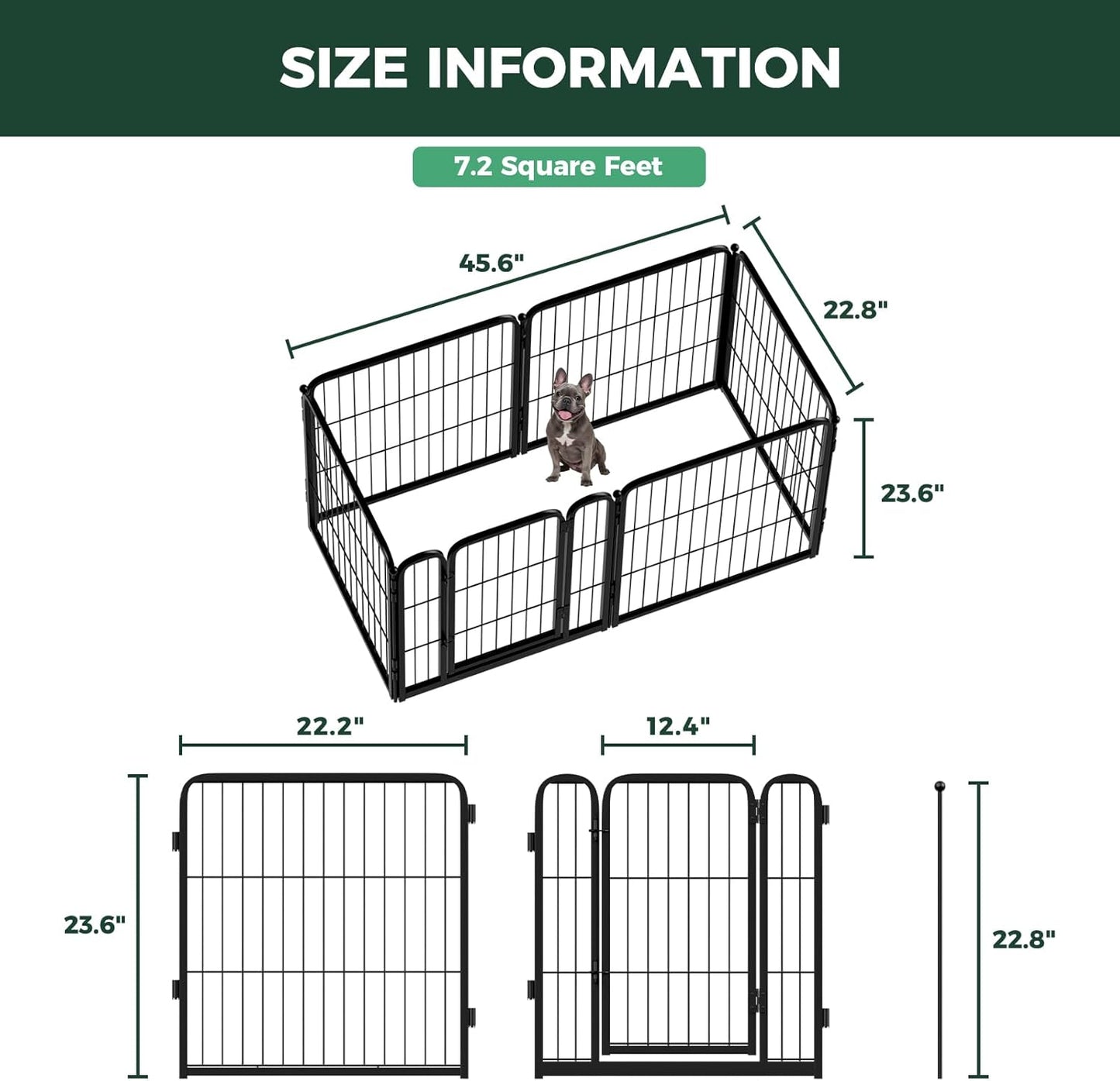 FXW_Homeplus_Unleashed_Indoor_Dog_Playpen_-_Stress-Free_and_Safe_Play,_Heavy_Duty_24_Inch_6_Panels_Dog_Pen_for_Puppy_and_Small_Dogs,_Black│Patented