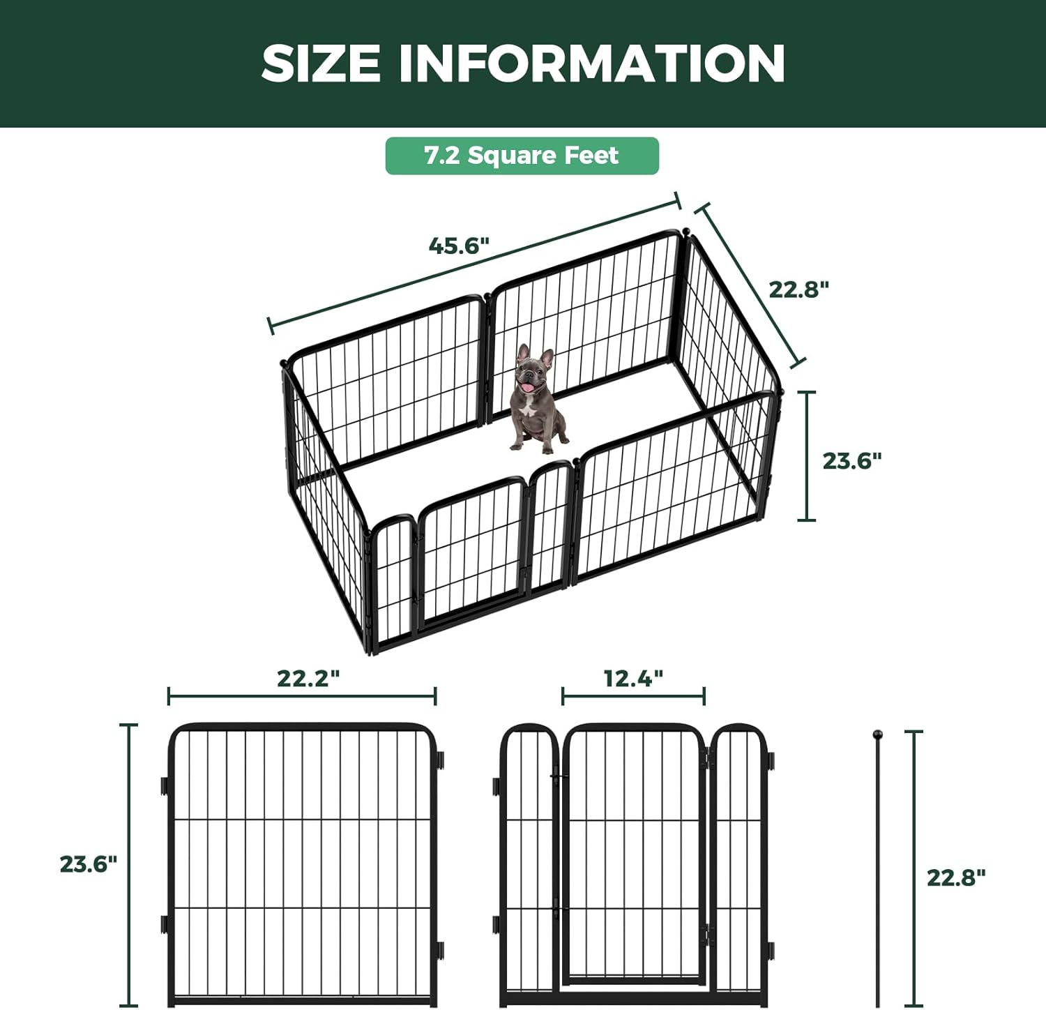 FXW_Homeplus_Unleashed_Indoor_Dog_Playpen_-_Stress-Free_and_Safe_Play,_Heavy_Duty_24_Inch_6_Panels_Dog_Pen_for_Puppy_and_Small_Dogs,_Black│Patented