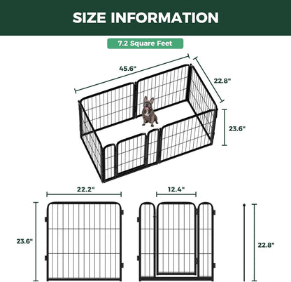 FXW_Homeplus_Unleashed_Indoor_Dog_Playpen_-_Stress-Free_and_Safe_Play,_Heavy_Duty_24_Inch_6_Panels_Dog_Pen_for_Puppy_and_Small_Dogs,_Black│Patented