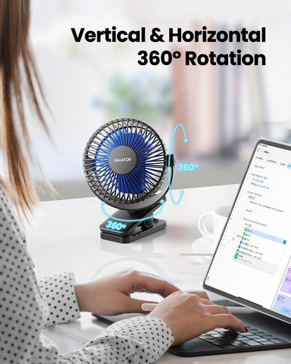 Gaiatop_Portable_Clip_on_Fan_Battery_Operated,_Small_Powerful_3_Speed_Quiet_360°_Rotate,_USB_Rechargeable_Mini_Personal_Cooling_Fan_for_Desk_Table_Home_Office_Stroller_Camping_Women_Gifts_Black_Blue