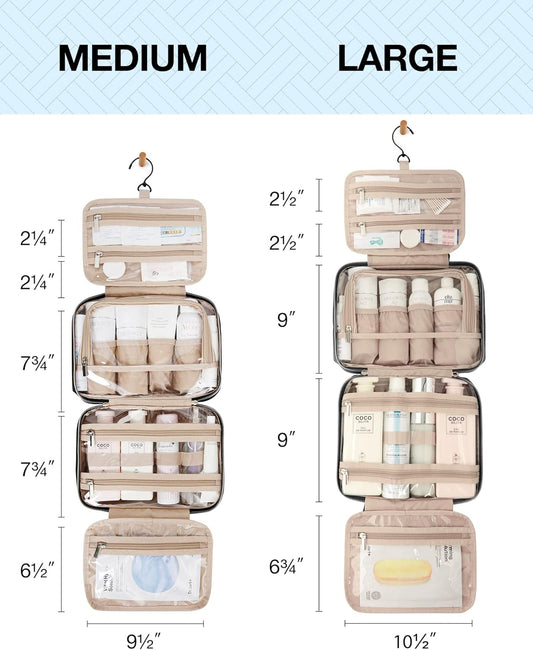 BAGSMART_Toiletry_Bag_Hanging_Travel_Makeup_Organizer_with_TSA_Approved_Transparent_Cosmetic_Bag_Makeup_Bag_for_Full_Sized_Toiletries,_Medium-Black