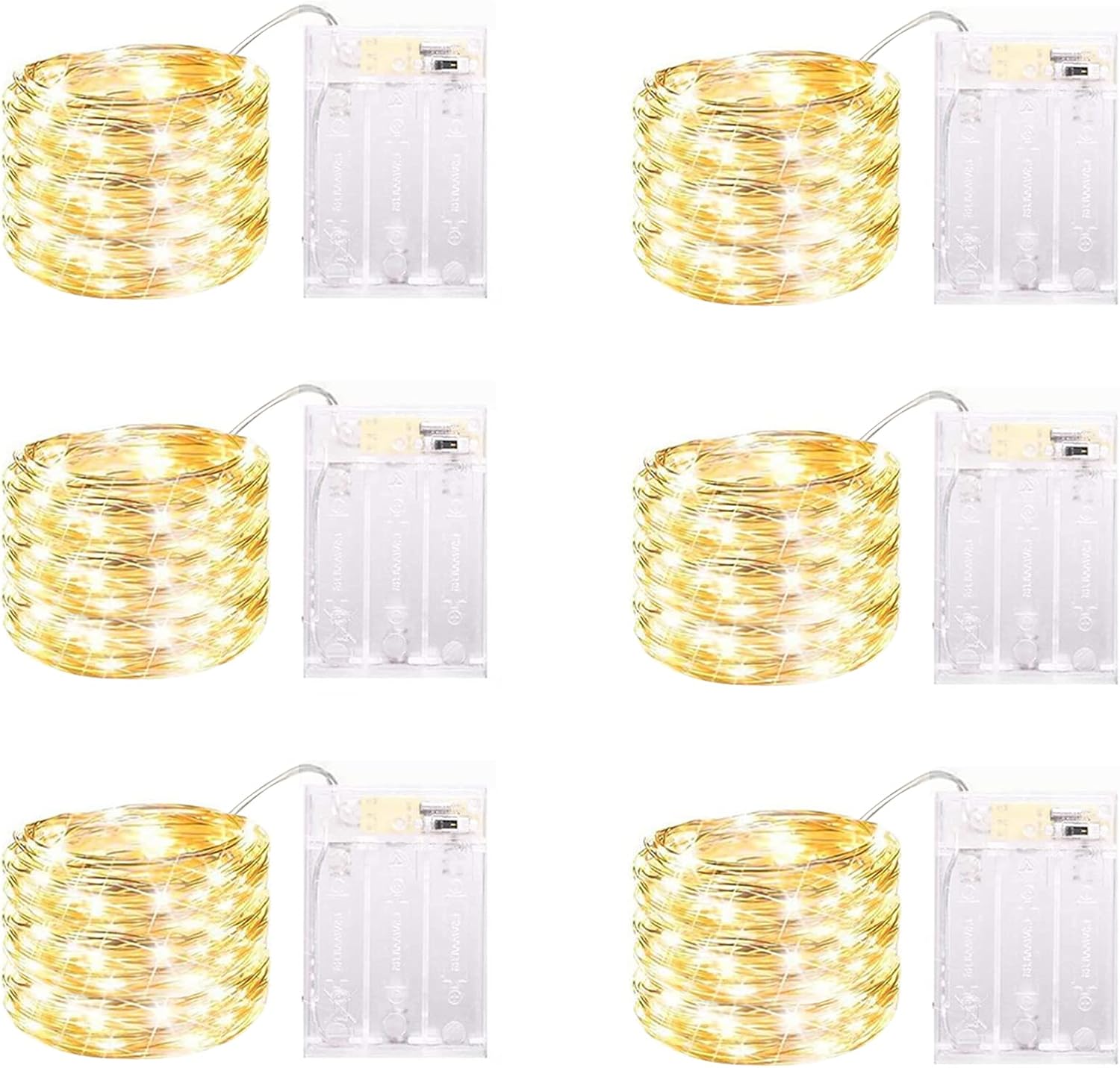 6_Pack_LED_Fairy_Lights_Battery_Operated_with_Timer,_13FT_40LED_Waterproof_Firefly_Lights_Silver_Wire_Mini_Twinkle_String_Lights_for_Wedding_Christmas_Birthday_Party_Mason_jar_Decorations,_Warm_White