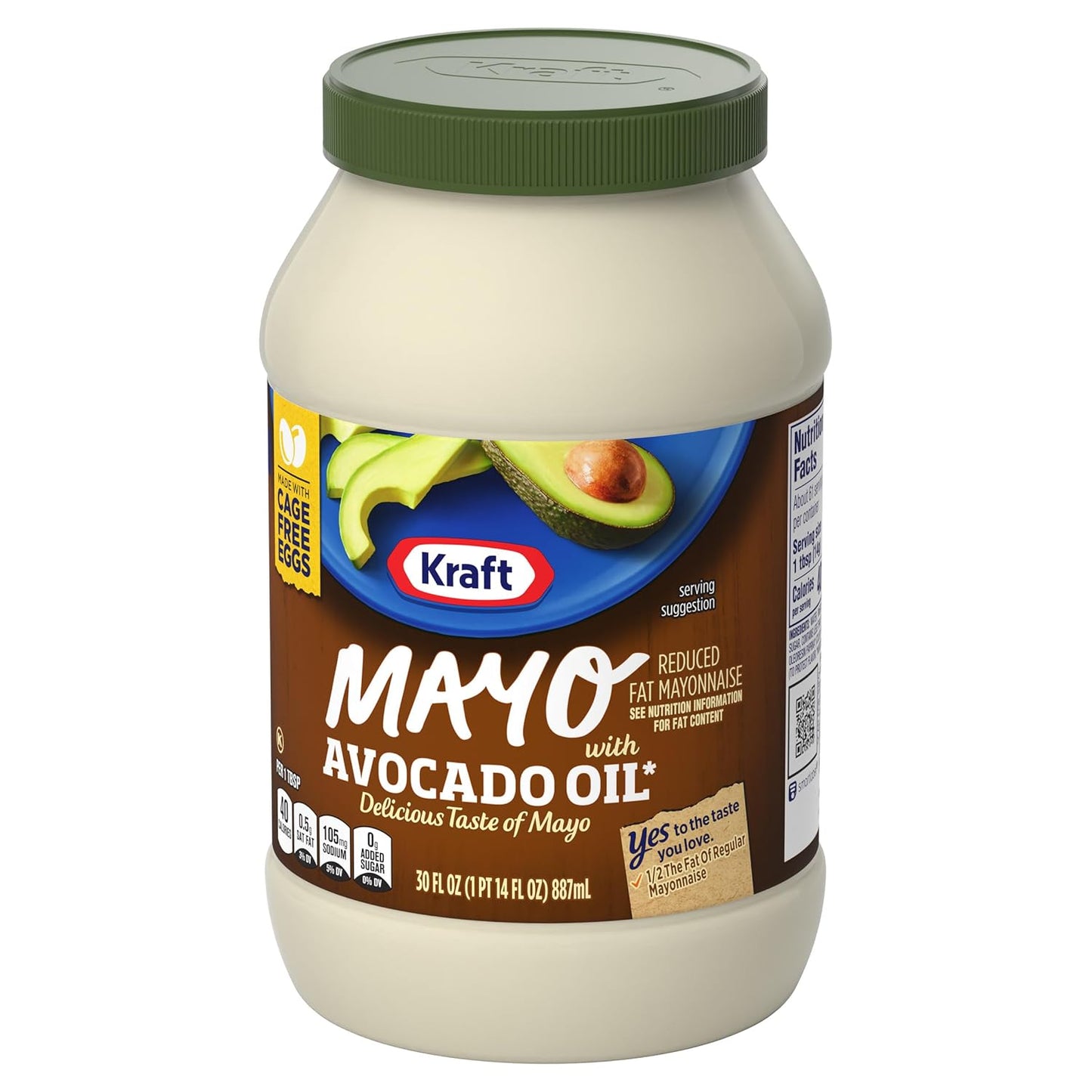 Kraft_Mayo_with_Avocado_Oil_Reduced_Fat_Mayonnaise_-_Classic_Creamy_Condiment_for_Sandwiches_and_Salads,_Made_with_Cage-Free_Eggs,_For_a_Keto_and_Low_Carb_Lifestyle,_30_fl_oz_Jar