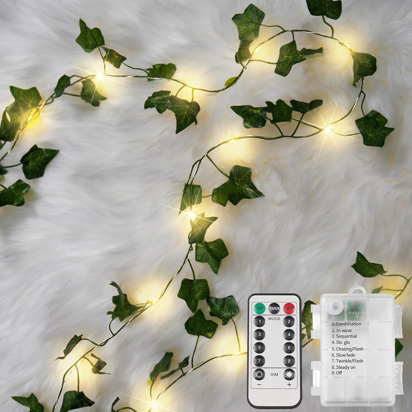 suddus_Vine_with_Fairy_Lights_Battery_Operated,_33ft_100_LED_Ivy_String_Lights_with_Remote,_Leaf_Lights_for_Bedroom,_Room,_Wall,_Garden,_Party,_Wedding_Decor_(Warm_White)