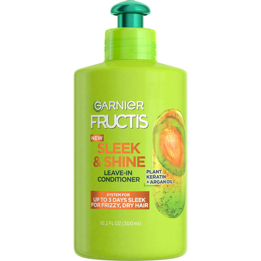 Garnier_Fructis_Sleek_&_Shine_Leave-In_Conditioning_Cream_for_Frizzy,_Dry_Hair,_Plant_Keratin_+_Argan_Oil,_10.2_Fl_Oz,_1_Count_(Packaging_May_Vary)