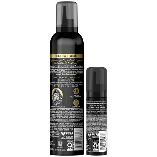 TRESemme_Shaping_Mousse,_Extra_Hold_2-Pack_+_Travel-Size_Bottle_– Moisturizing_Hair_Mousse_for_Sculpting,_24H_Frizz_Control_(3_Piece_Set)
