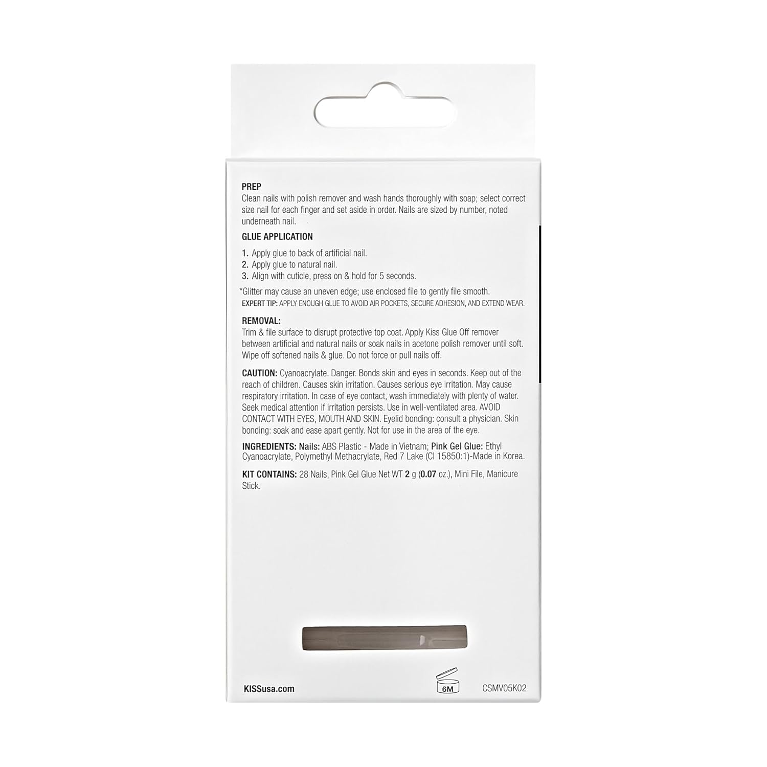 KISS_Classy,_Press_On_Nails,_Nail_glue_included,_'Dashing',_White,_Medium_Size,_Almond_Shape,_Includes_28_Nails,_2g_glue,_1_Manicure_Stick,_1_Mini_File