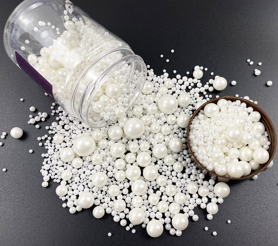 Edible_Pearl_Sugar_Sprinkles_White_Candy_120g/_4.2oz_Baking_Edible_Cake_Decorations_Cupcake_Toppers_Cookie_Decorating_Ice_Cream_Toppings_Celebrations_Shaker_Jar_Wedding_Shower_Party_Christmas_Supplies