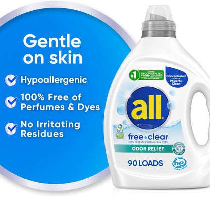 all_Laundry_Detergent_Liquid,_Free_Clear_for_Sensitive_Skin,_Odor_Relief,_Unscented_and_Hypoallergenic,_2X_Concentrated,_90_Loads