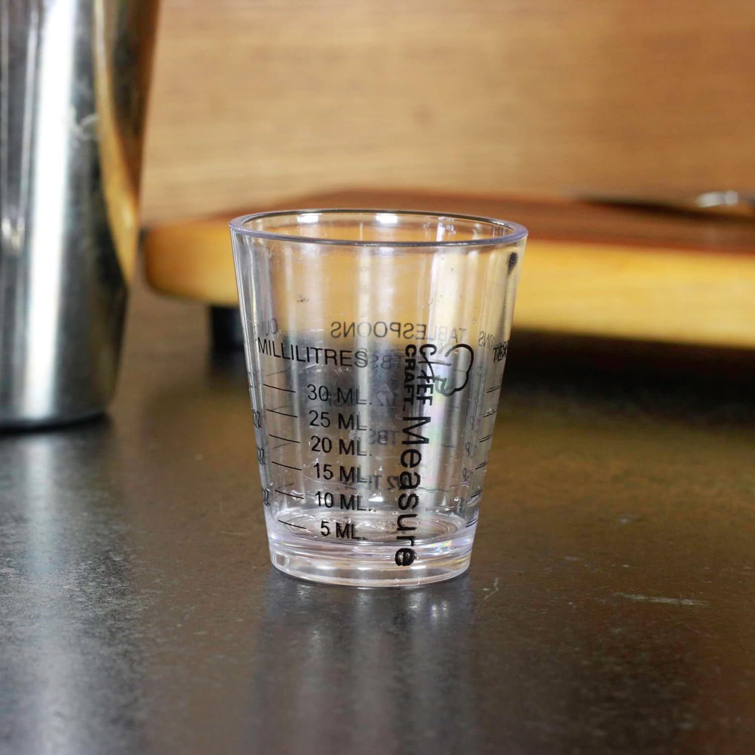 Chef_Craft_Classic_Plastic_Shot_Glass_Measurer,_1_ounce_teaspoon/tablespoon,_Clear